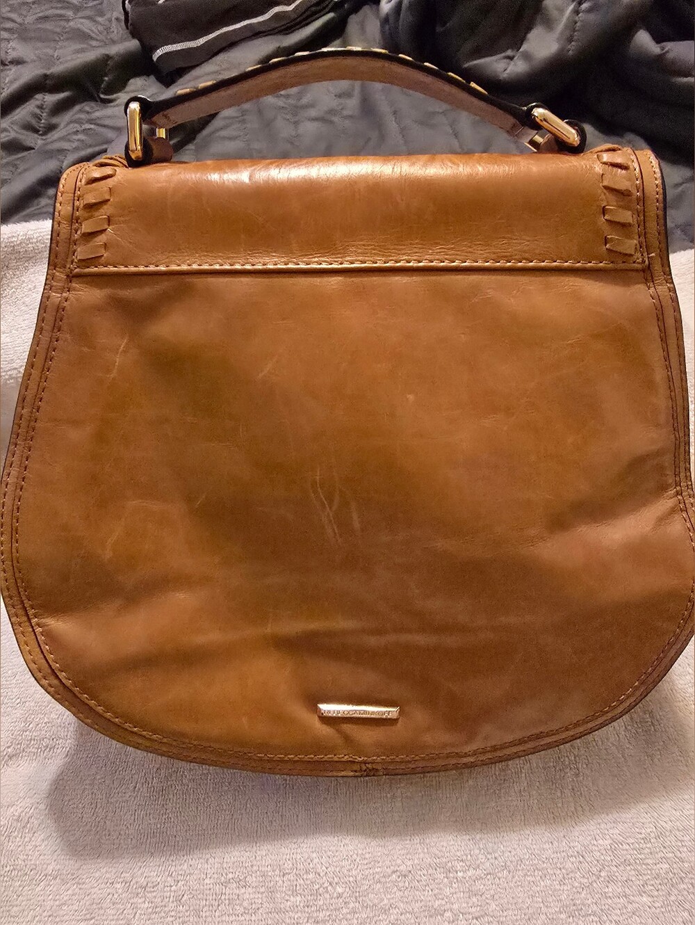 Rebecca Minkoff Tan Leather Vanity Saddle Bag - Distressed Soft Leather See Pics